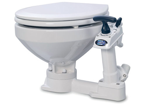 Toilette-mit-Handpumpe
